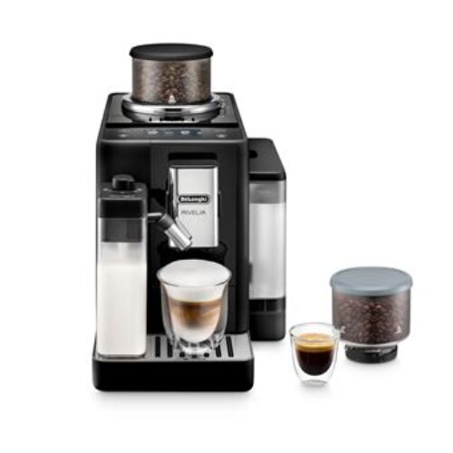 Delonghi Rivelia Latte FEB4455.B 1450 W Onyxschwarz Espressomaschine mit Mahlwerk